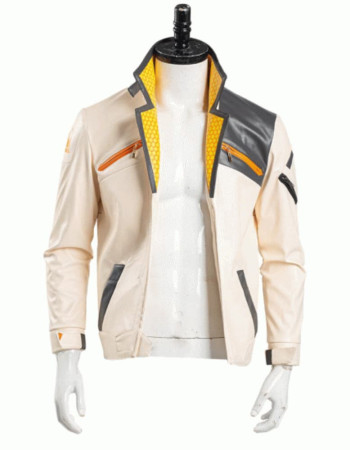 Phoenix Fiery Valorant White Leather Jacket