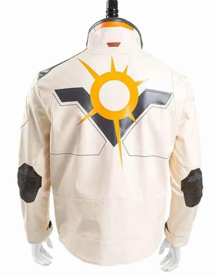 Phoenix Fiery Valorant White Leather Jacket