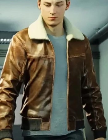 Ps5 Spiderman 2 Peter Parker Brown Leather Jacket