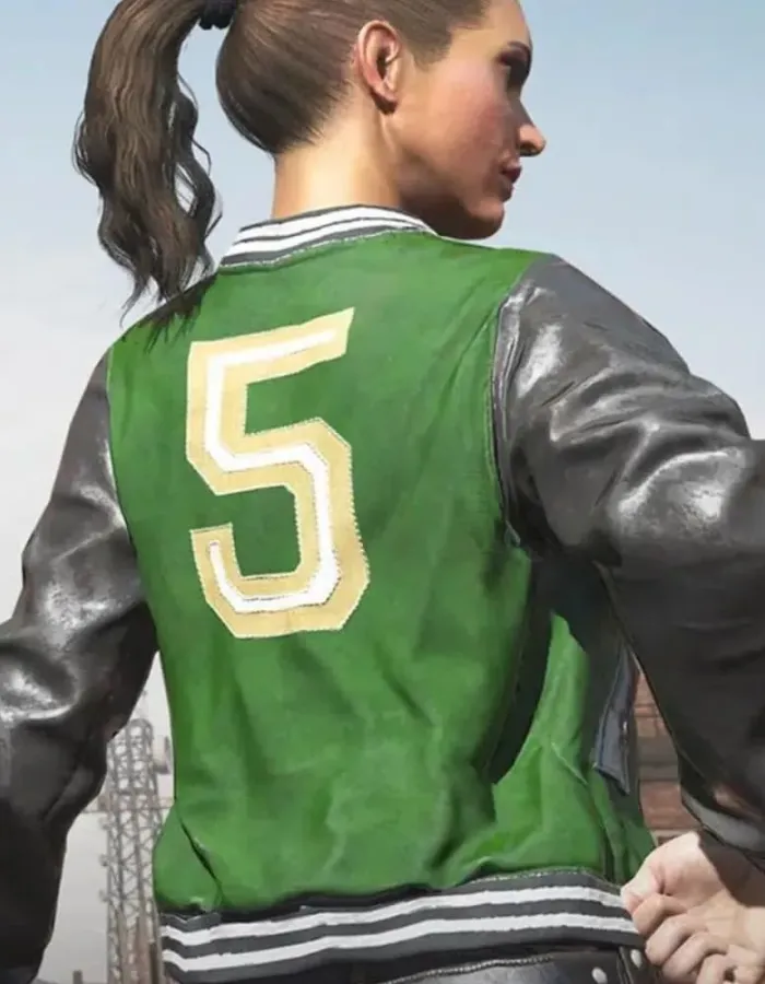 PUBG 5M Green Varsity Bomber Jacket PUBG 5M Green Varsity Bomber Jacket