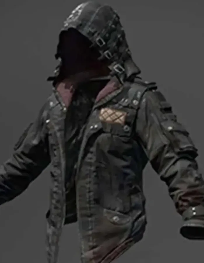 PUBG Black Hooded Leather Jacket