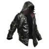 PUBG Black Hooded Leather Jacket