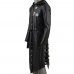 PUBG Black Leather Hooded Trench Coat