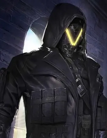 PUBG Season 11 Elite Agent Black Hooded Leather Trench Coat