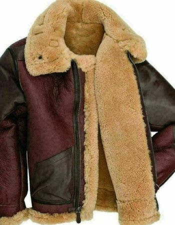 RAF Cockpit Aviator B-3 Shearling Bomber Leather Jacket