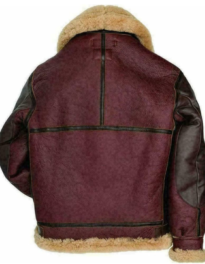 RAF Cockpit Aviator B-3 Shearling Bomber Leather Jacket