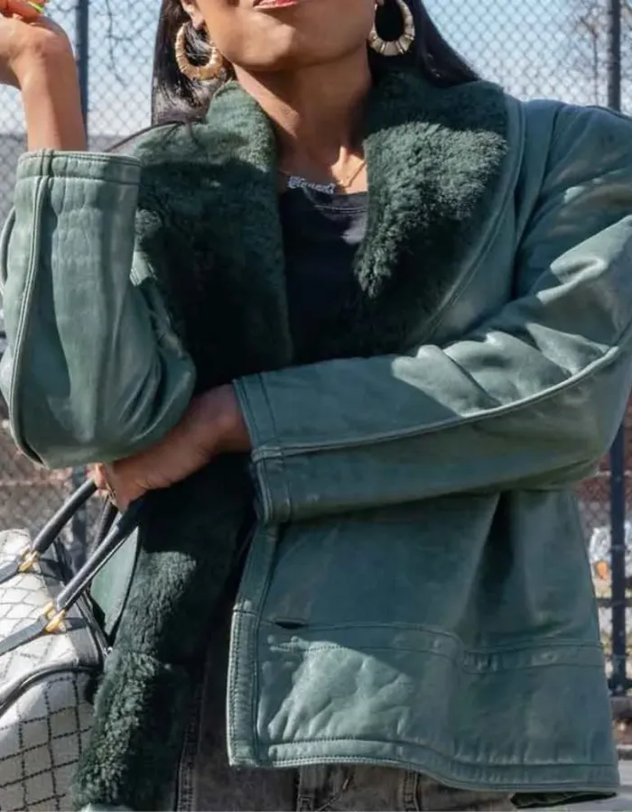 Raquel Thomas Power Book III Shearling Leather Jacket Raquel Thomas Power Book III Shearling Leather Jacket