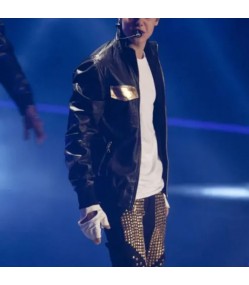 Singer Justin Bieber Black Faux Leather Jacket