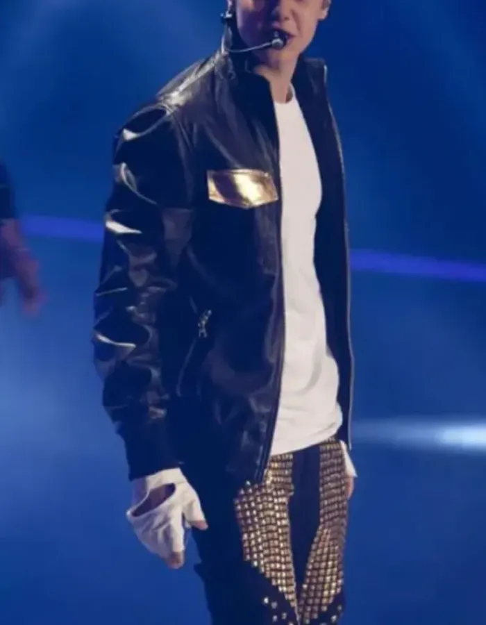 Singer Justin Bieber Black Faux Leather Jacket Singer Justin Bieber Black Faux Leather Jacket