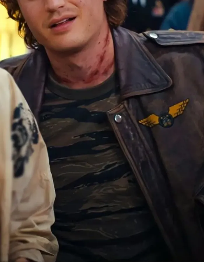 Stranger Things SO4 Steve Harrington Brown Leather Jacket Stranger Things SO4 Steve Harrington Brown Leather Jacket