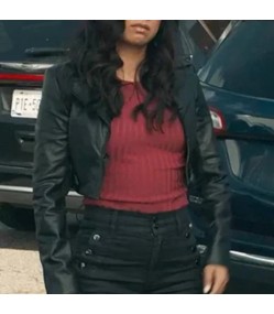 The Equalizer Liza Lapira Black Leather Jacket