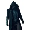 The Flash Cicada Brown Hooded Trench Leather Coat