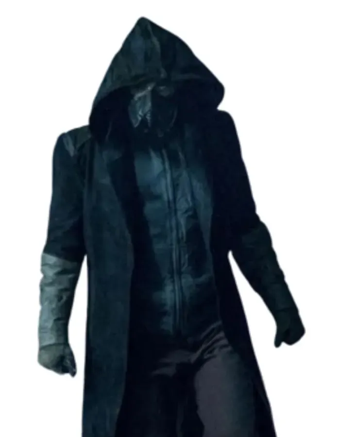 The Flash Cicada Brown Hooded Trench Leather Coat