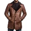 The Wolverine Logan Shearling Brown Leather Coat The Wolverine Logan Shearling Brown Leather Coat