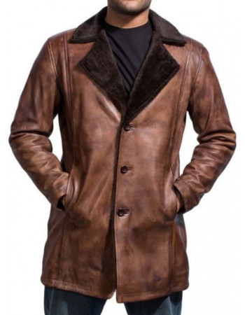 The Wolverine Logan Shearling Brown Leather Coat