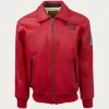 Top Gun Lady Lucky Red Leather Jacket
