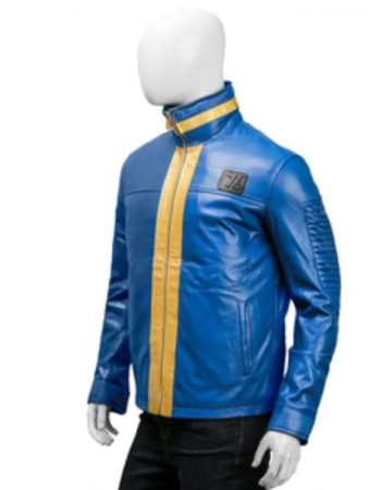 Vault Fallout 76 Blue Leather Jacket