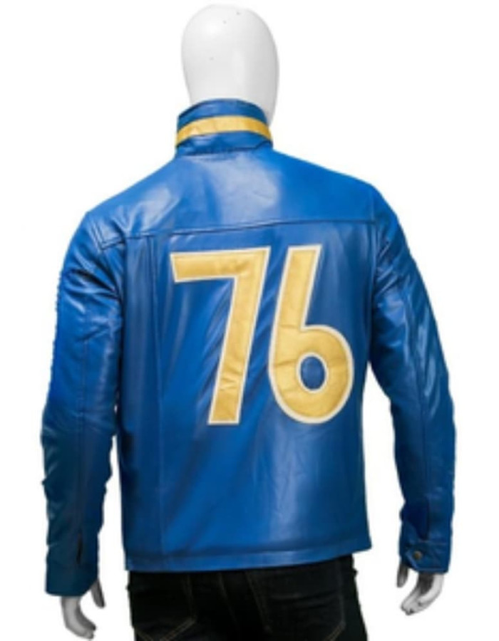 Vault Fallout 76 Blue Leather Jacket