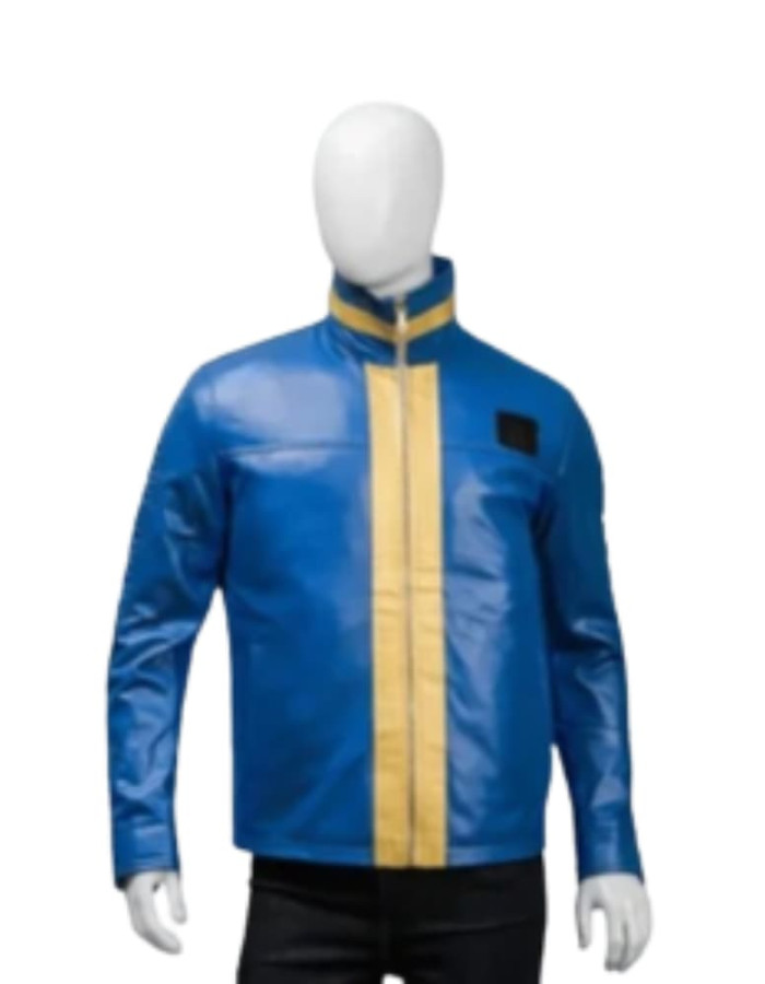 Vault Fallout 76 Blue Leather Jacket