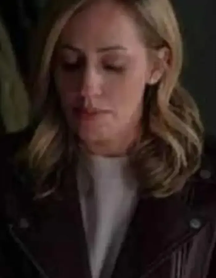Virgin River Brie Sheridan Maroon Biker Leather Jacket Virgin River Brie Sheridan Maroon Biker Leather Jacket