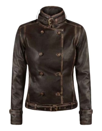 Captain America The Winter Soldier Scarlett Johansson Brown Leather Jacket