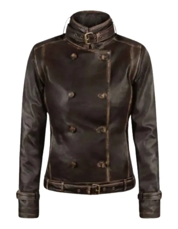 Captain America The Winter Soldier Scarlett Johansson Brown Leather Jacket