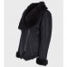 Womens Black Shearling Leather Jacket
