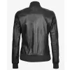 Women's Button Closure Black Bomber Leather Jacket Women's Button Closure Black Bomber Leather Jacket