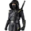 Avengers Endgame Ronin Hooded Black Leather Jacket Avengers Endgame Ronin Hooded Black Leather Jacket