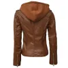 Bagheria Women's Brown Leather Biker Jacket