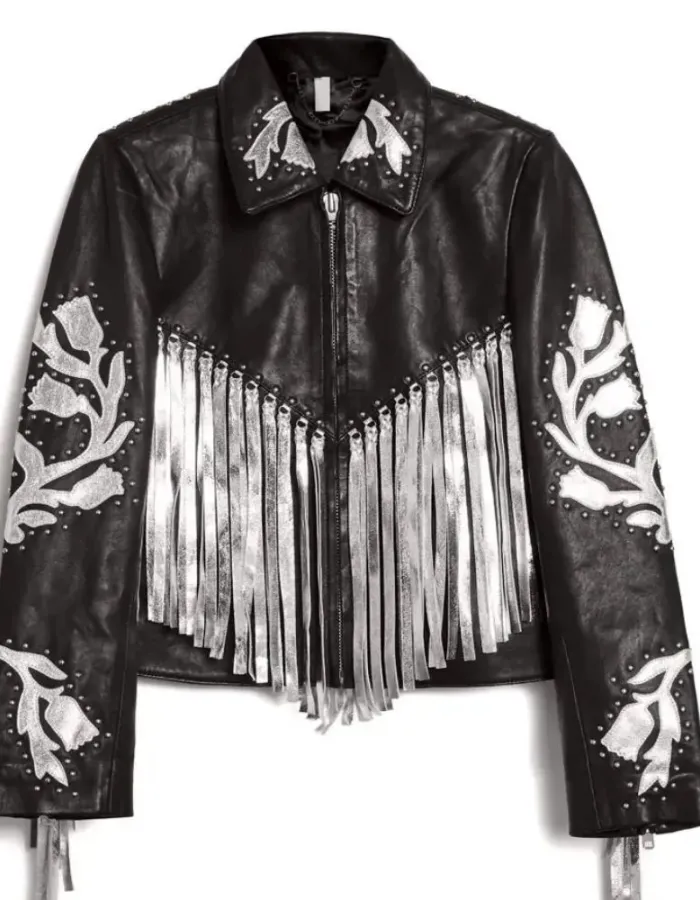 Birds of Prey Harley Quinn Fringe Black Leather Jacket Birds of Prey Harley Quinn Fringe Black Leather Jacket