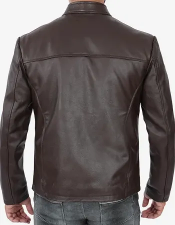 Cafe Racer Mens Dark Brown Cowhide Leather Jacket Cafe Racer Mens Dark Brown Cowhide Leather Jacket