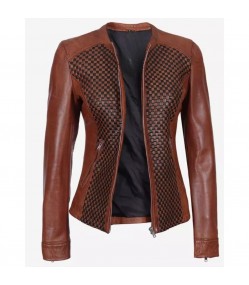 Cafe Racer Womens Brown Textured Leather Jacket