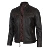 Claude Men's Dark Brown Vintage Leather Jacket