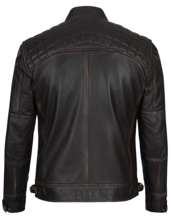 Claude Men's Dark Brown Vintage Leather Jacket