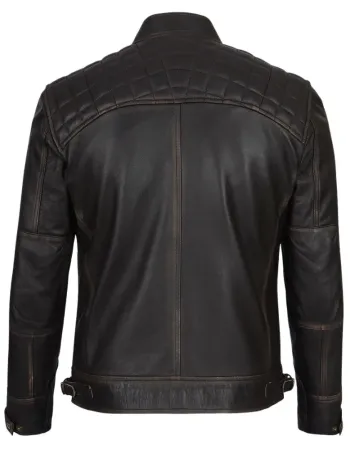 Claude Men's Dark Brown Vintage Leather Jacket