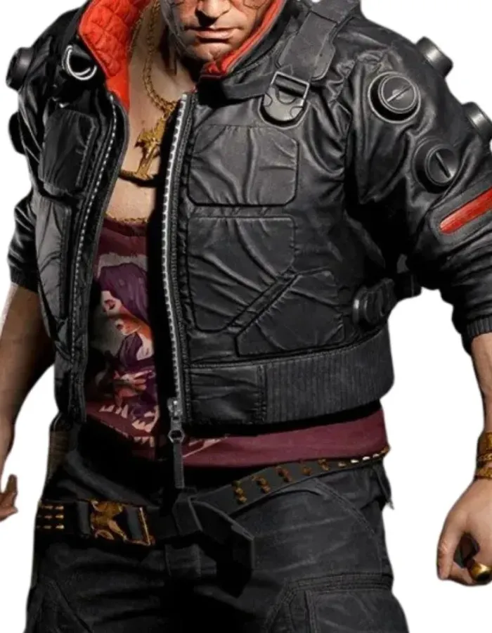 CYBERPUNK 2077 JACKIE WELLES BLACK LEATHER JACKET