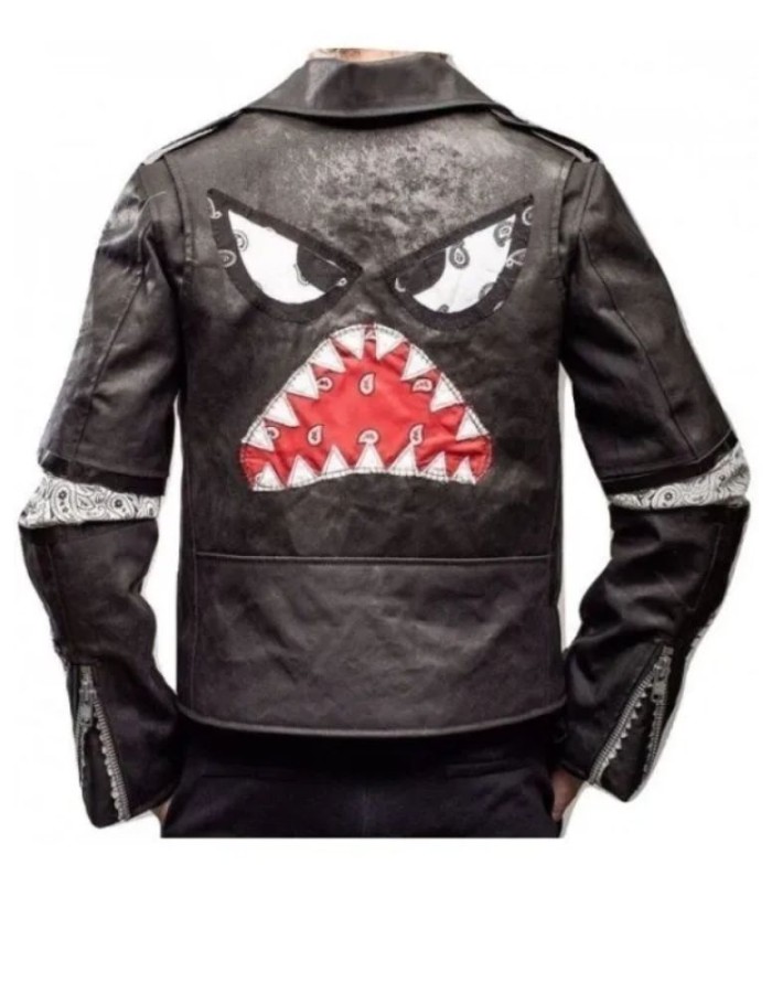 Daft Punk Shark Black Leather Jacket