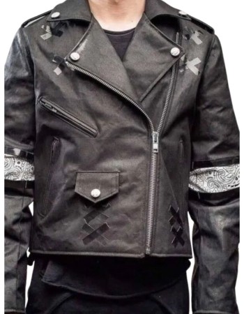 Daft Punk Shark Black Leather Jacket