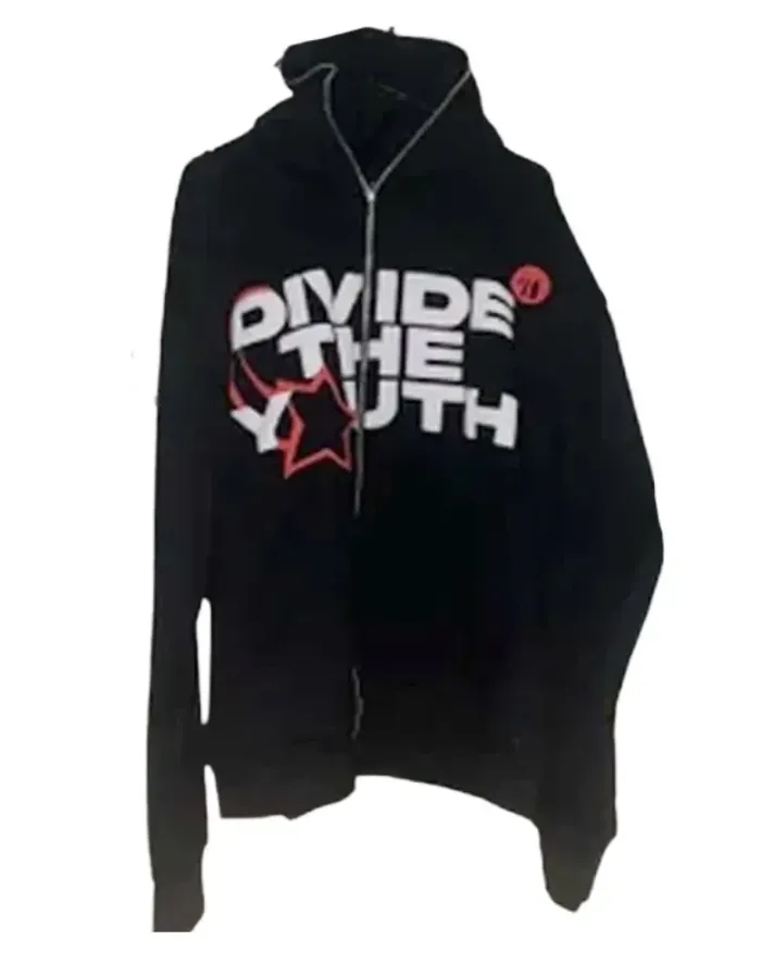DIVIDE THE YOUTH BLACK FLEECE HOODIE DIVIDE THE YOUTH BLACK FLEECE HOODIE