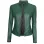 Dodge Womens Cafe Racer Green Leather Jacket