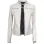 Dodge Womens White Slim Fit Cafe Racer Leather Jacket