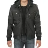 Men's Black Bomber Snuff Leather Jacket