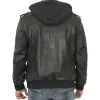Men's Black Bomber Snuff Leather Jacket
