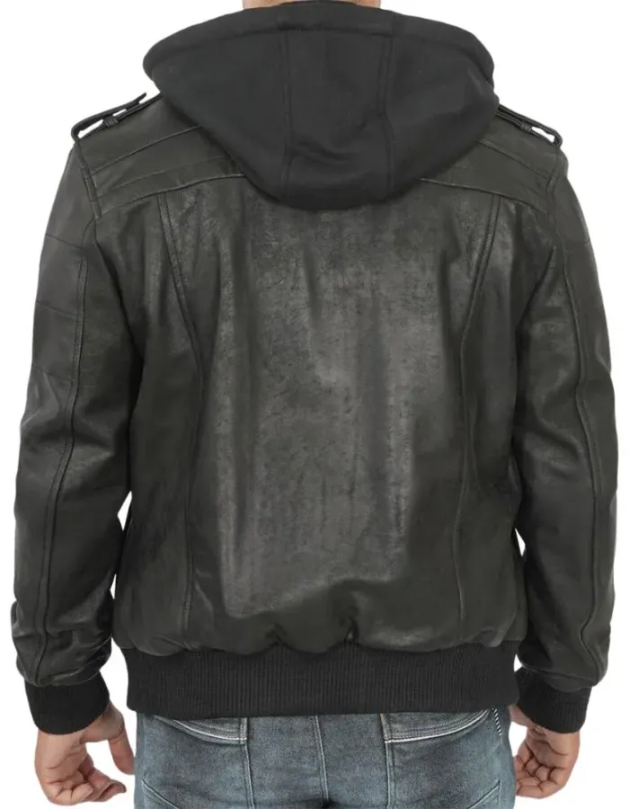 Men's Black Bomber Snuff Leather Jacket