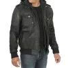 Men's Black Bomber Snuff Leather Jacket