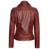 Elisa Womens Maroon Leather Asymmetrical Motorcycle Jacket Elisa Womens Maroon Leather Asymmetrical Motorcycle Jacket