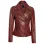 Elisa Womens Maroon Leather Asymmetrical Motorcycle Jacket