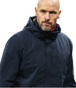 ERIK TEN HAG BLUE HOODED COTTON COAT