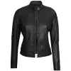 Erika Womens Black Quilted Biker Leather Jacket